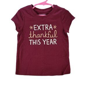Cat & Jack Toddler "Extra Thankful" Short Sleeve Graphic T-Shirt Sz 2T